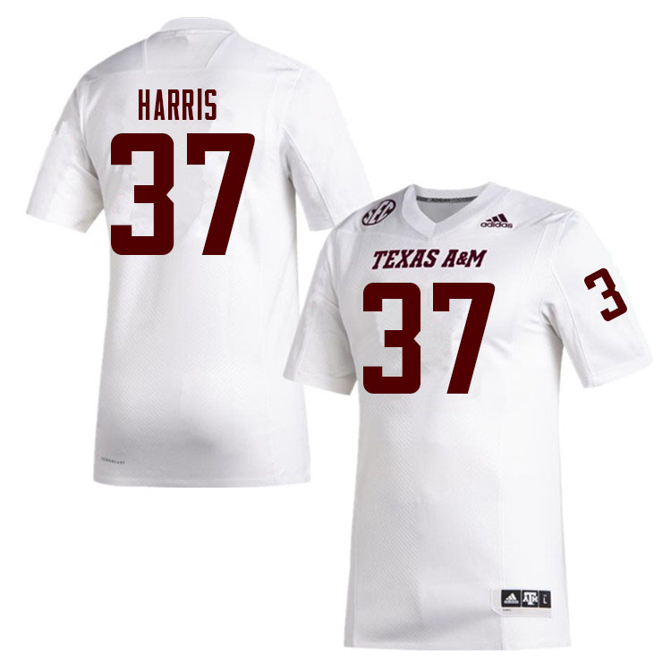 Men #37 Jahzion Harris Texas A&M Aggies College Football Jerseys Sale-White